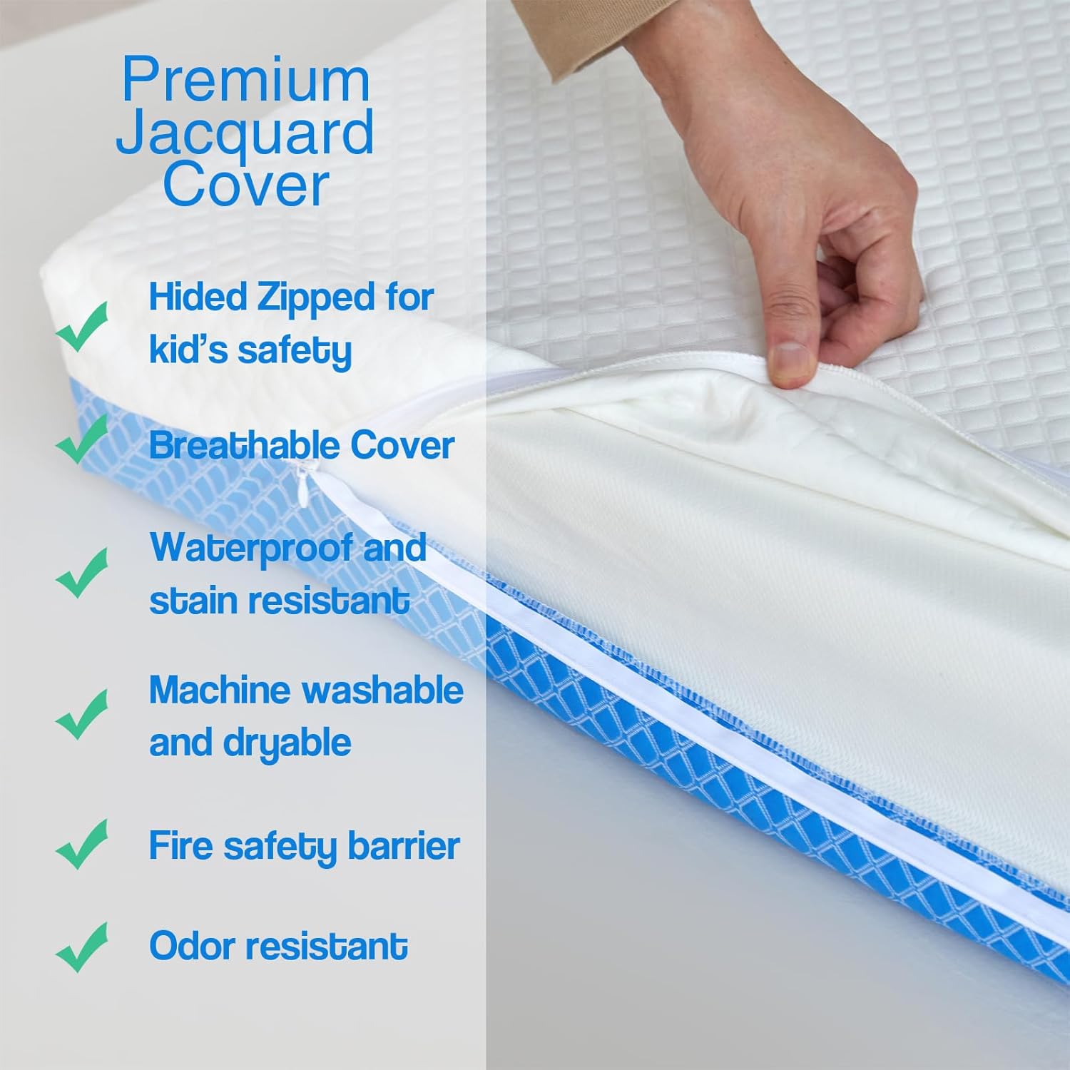 Dual Sided Comfort Gel Memory Foam,Breathable Baby Bed Mattress for Crib,Memory Foam Crib