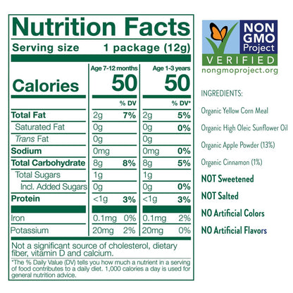 Little Bellies Organic Apple & Cinnamon Puffs Baby Snack (Pack of 18 x 0.42 oz Individual Packs)
