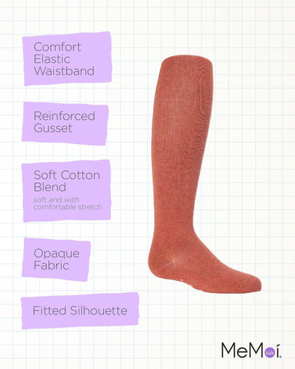 MeMoi Soft Pima Cotton Tights for Girls, Soft and Lightweight Opaque Tights for girls - Sizes 8 to 16