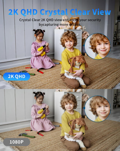 [5G & 2.4G] 2K Indoor Security Cameras for Home Security, AI Voice Change for 2-Way Talk, Motion Detection, Night Vision, 24/7 SD Recording/Cloud Storage, Baby Monitor/Dog/Pet Camera with Phone App, 4
