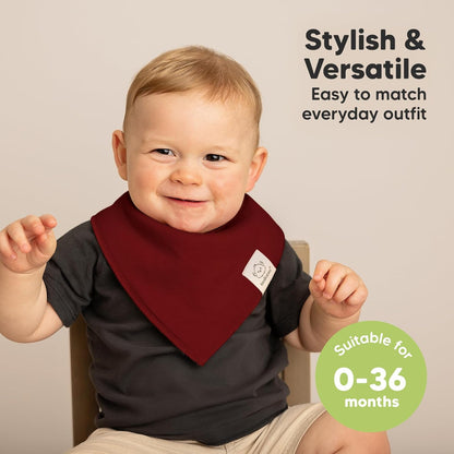 8-Pack Organic Baby Bandana Bibs for Boys, Girls - Super Absorbent Triangle Baby Bibs for Drooling and Teething Infant, 100% Cotton Extra Soft for Newborn, Infant 0-36 Months (Coastline)