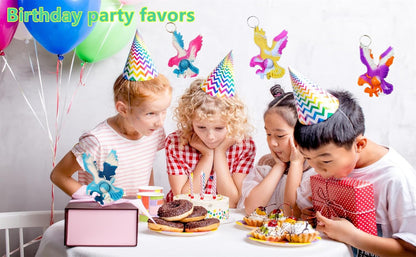24 Packs Bulk Mini pop Fidget Keychain , Birthday for Boys and Girls Kids Party Favors Supplies and Classroom Student Prize
