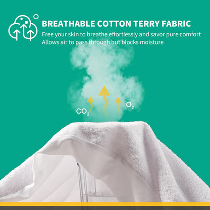 LAVANCE Premium Cotton Terry Mattress Protector – California King Size, Waterproof Soft Noiseless Dirt-Proof Washable Bed Mattress Cover