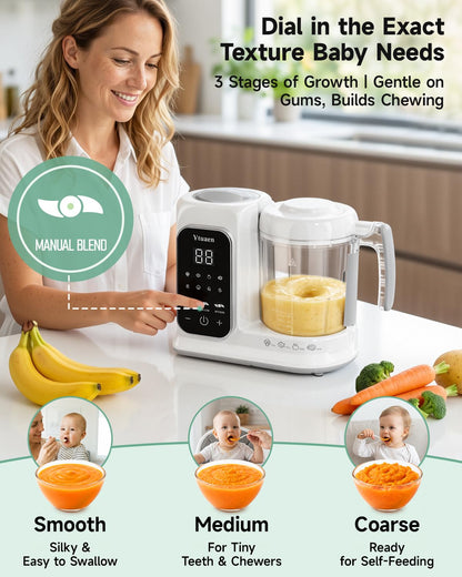 Baby Food Maker with Large Steam Basket Onestep Baby Food Processor Steamer with Steam & Grinding