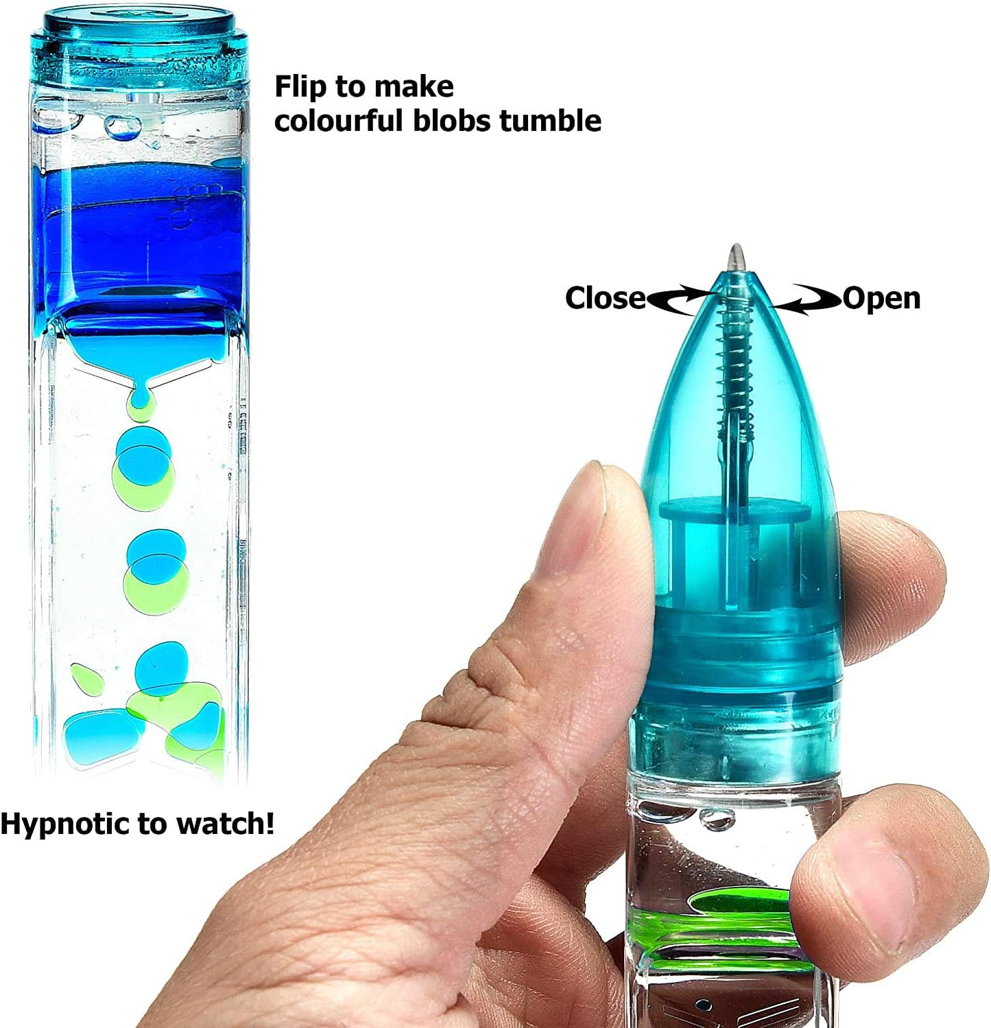 YUE ACTION Liquid Motion Timer Pen / Liquid Timer Pen / Multi Colored Fidget Pen for Desk Toys, Novelty Gift ,Novelty Toy, Single Pack