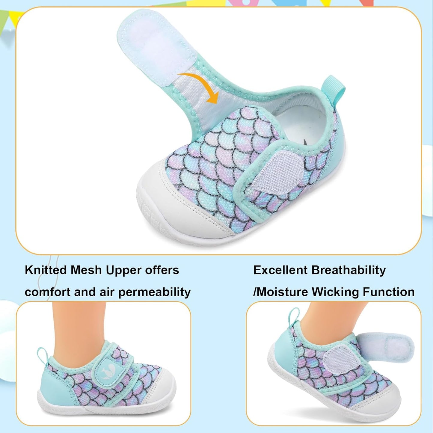 FEETCITY Baby First Walking Shoes Boys Girls Infant Sneakers Crib Shoes Breathable Lightweight Slip On Shoes