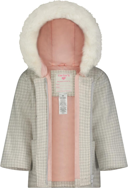 Carter's Toddler Girls Midweight Jacket, Warm, Hooded, Water-Resistant Winter Coat