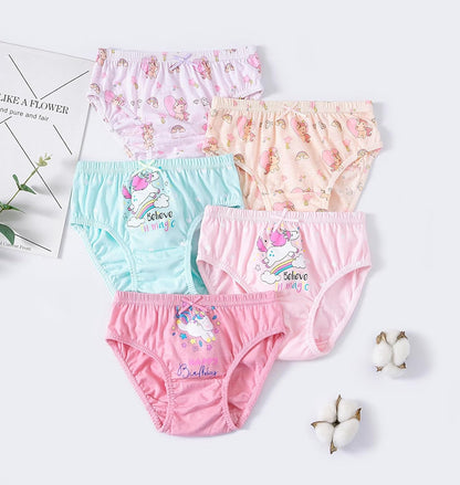 CHUNG Toddlers Little Girls Cotton Briefs Panties Pack of 5/6 Print Underwear 2T-10Years
