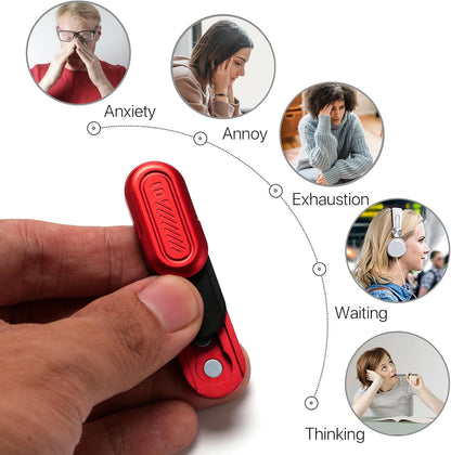 Mini Fidget Slider, Metal Card Fidget Slider Fidget Keychain Fidget Blocks Kit Adult Anxiety Anti Stress (#1 - Red)