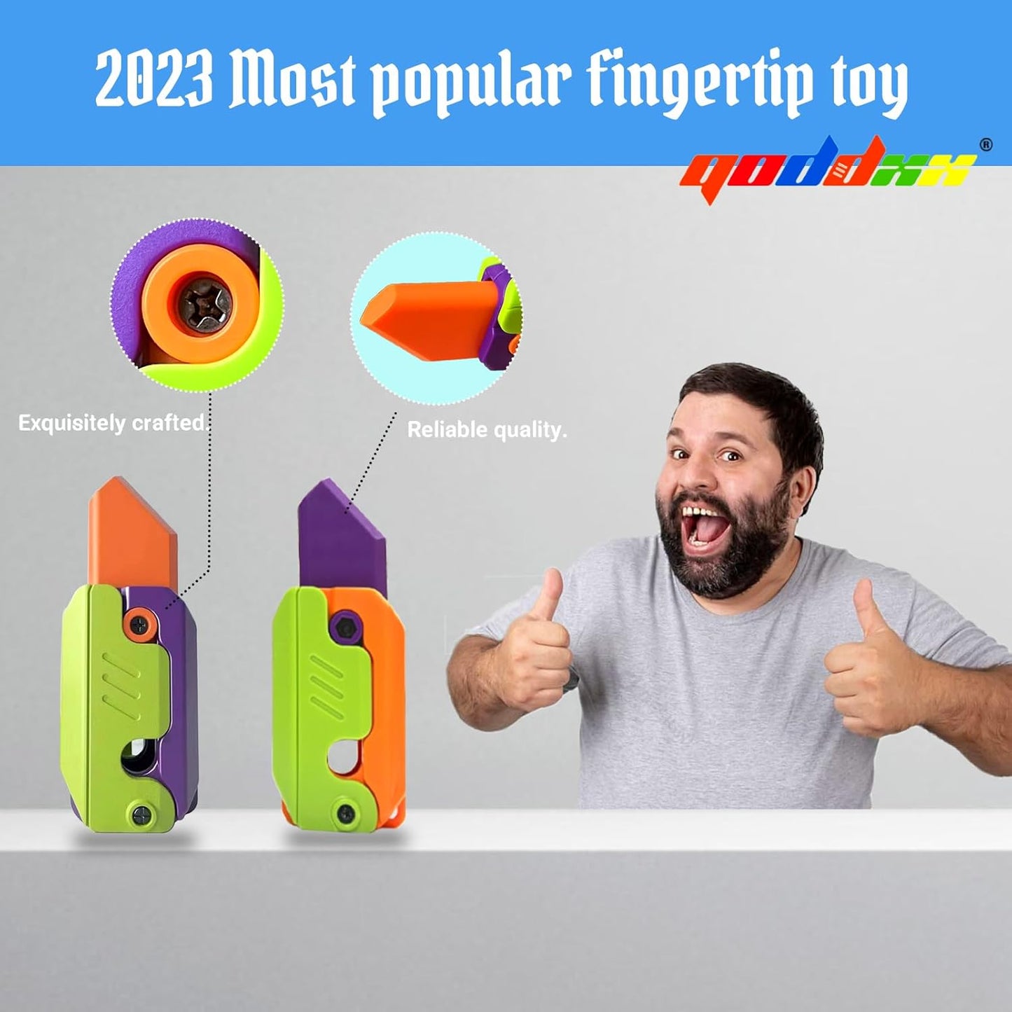 2 Pieces 3D Printing Fidget Knife Toy Carrot Toy Knife for Anxiety Stress Fidget Toys Sensory Toys Anxiety Stress Relief Toy Perfect for ADHD, ADD and Autism Purple and Purplee Knife Toy