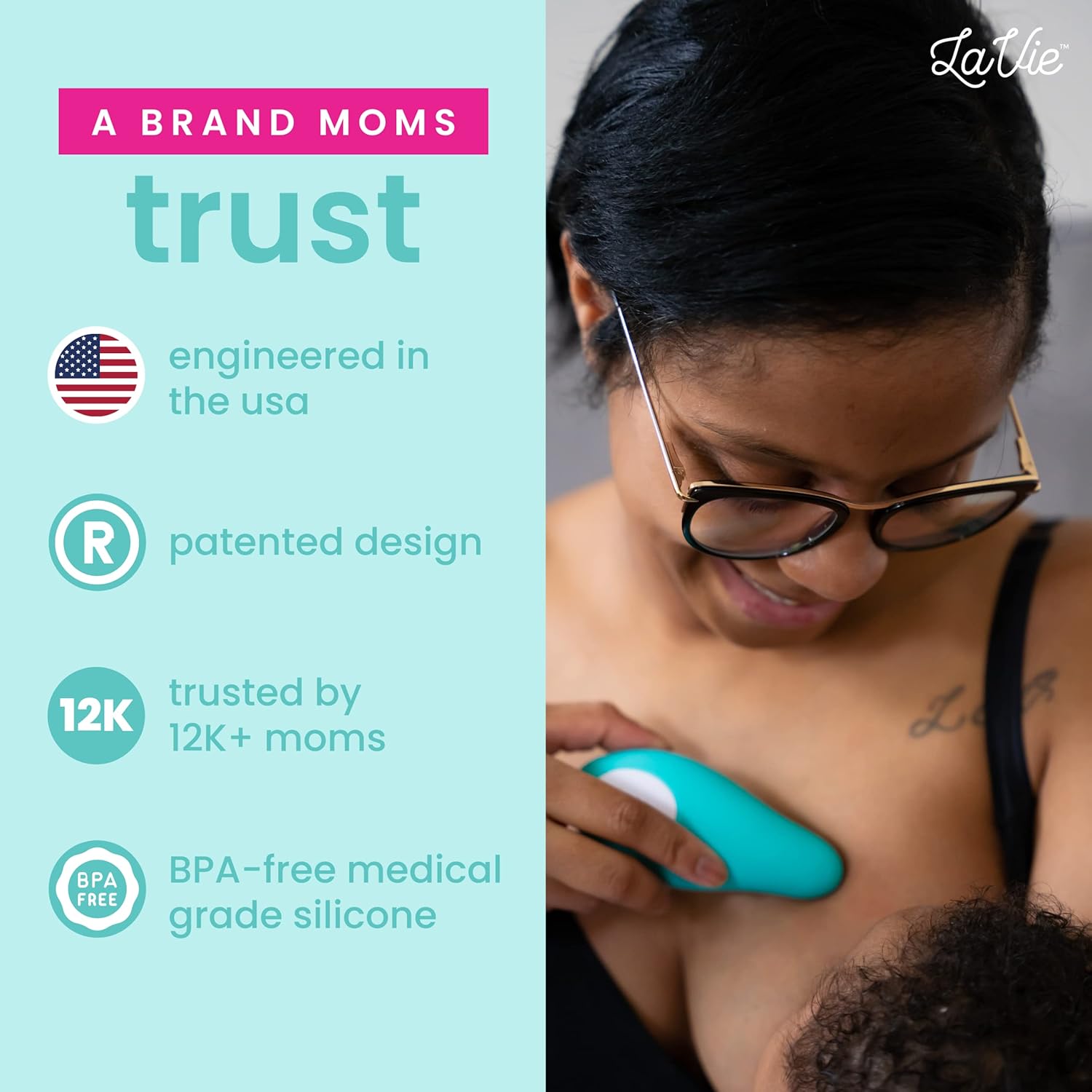 Lactation Massager - Patented Breastfeeding Relief, Boost Milk Flow & Ease Discomfort from Clogged