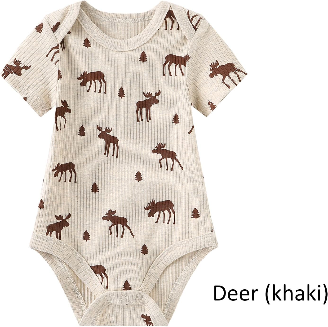 Baby Bodysuit 6 Pack Soft Mixed Ribbed Short Sleeve Romper Infant Boy Girl Clothes Set