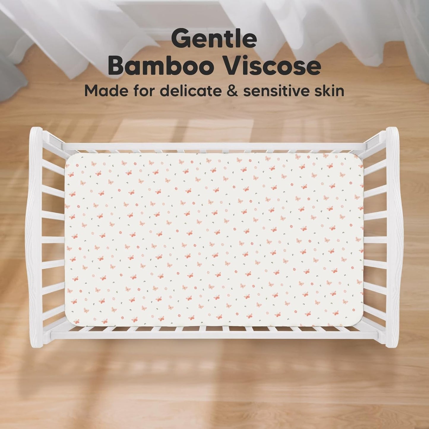 KeaBabies 2-Pack Baby Crib Sheets for Boys, Girls - 52x28 Viscose Derived from Bamboo Toddler Bed