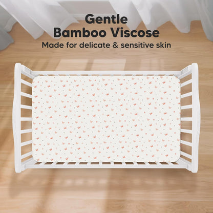 KeaBabies 2-Pack Baby Crib Sheets for Boys, Girls - 52x28 Viscose Derived from Bamboo Toddler Bed