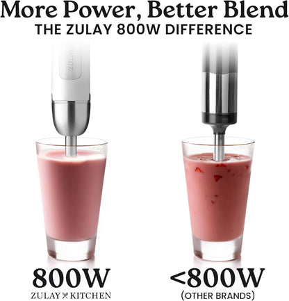 Zulay Immersion Stick Mixer Hand Blender - 800 Watts, Turbo Mode, 5-ft Power Electric Cord