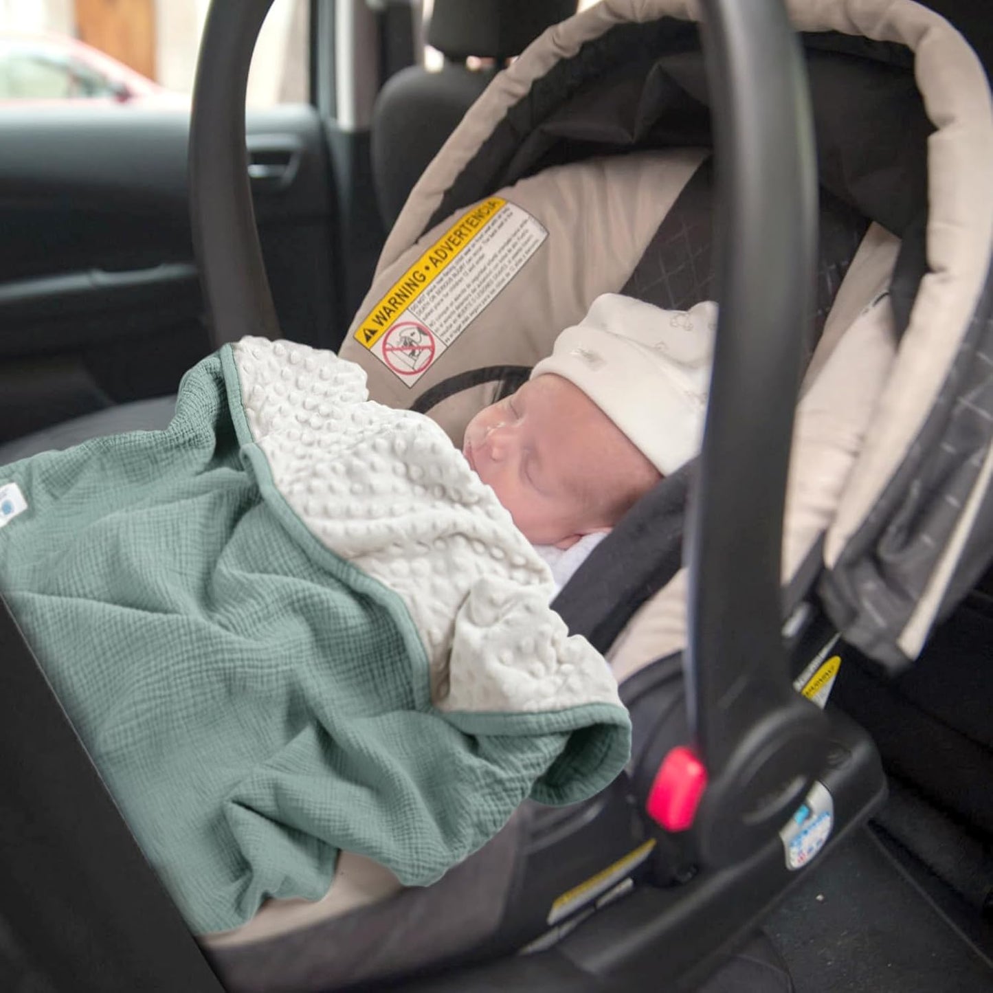 lulumoon Baby Blanket for Newborn Receiving: Minky Dot & Muslin Lightweight - Thermal Blanket Gift