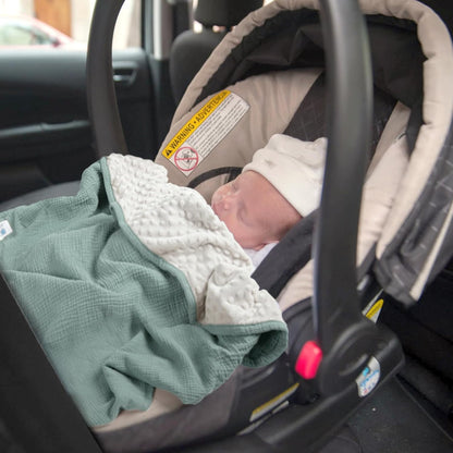 lulumoon Baby Blanket for Newborn Receiving: Minky Dot & Muslin Lightweight - Thermal Blanket Gift