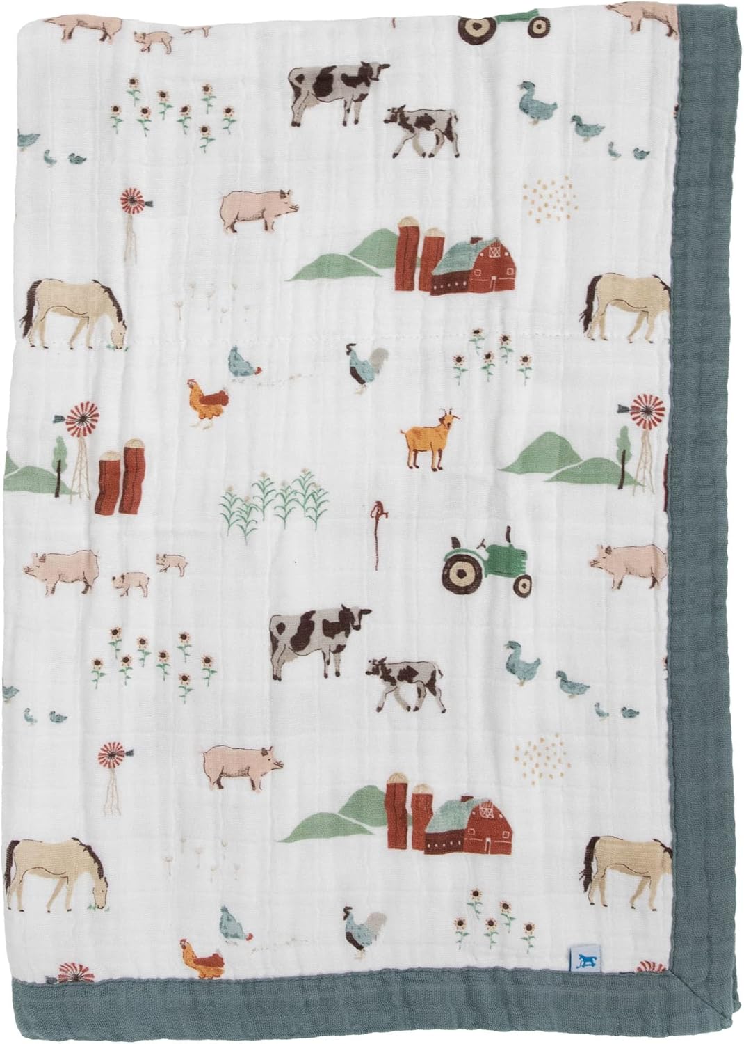 Little Unicorn Newborn Receiving Quilt | Ultra- Soft, Multi-Layered Muslin Fabric | Gift for