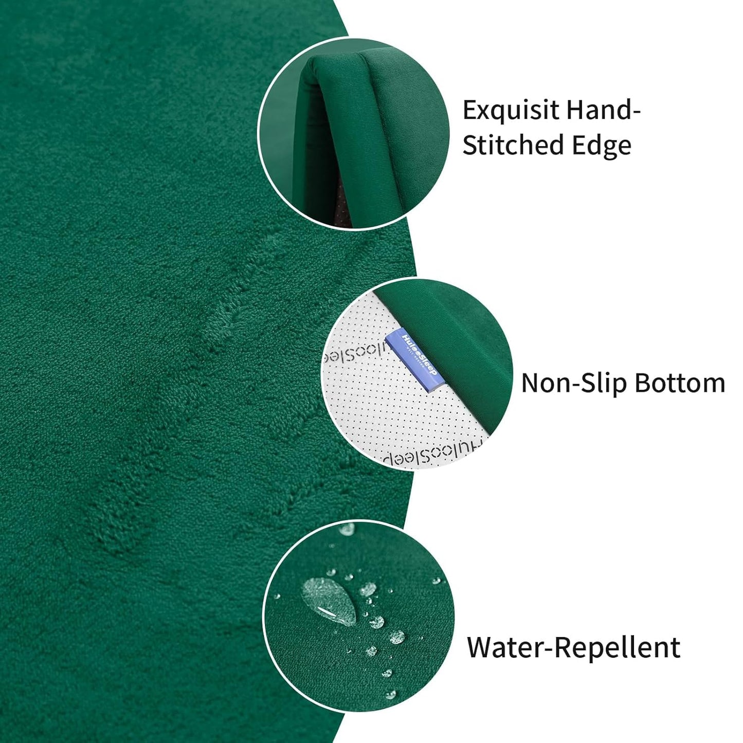 Baby Play Mat for Floor,1.3" Thick Elasti-Foam 74×50 Playpen Mat for Toddlers Infant kids,Water-Repellent Soft Coral Velvet for Tummy Time, Non-Slip Backing for Crawling,Tatami Style(Dark Green)