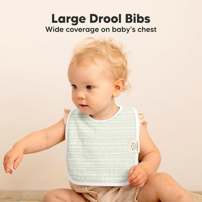 KeaBabies 8-Pack Organic Baby Bibs for Boys, Girls - Super Absorbent Cotton Drool Bibs for Baby Girl & Boy, Teething Toddler, Drooling Newborn, Ultra Soft & Machine Washable (Fleur)