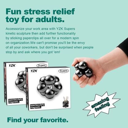 33mm Magnetic Balls Fidget Toys for Adults, Magnet Balls Metal Fidget Desk Toys for Office, Magnets and Stress Relief Gifts for Birthday(4 Pcs)