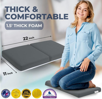 Comfortable Baby Bath Kneeler and Elbow Rest Pad Set – Thick Memory Foam Bath Kneeling Pad with