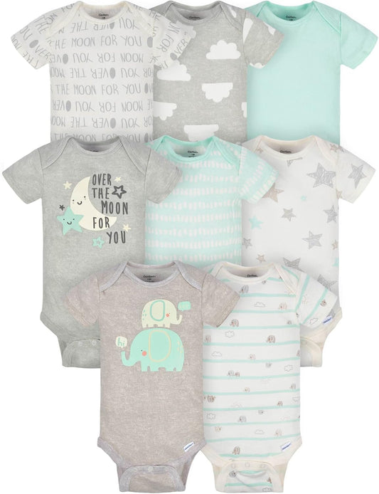 Gerber Baby 8-Pack Short Sleeve Onesie Bodysuits