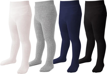 Marchare Baby Girls Tights Thick Solid Cable Knit Leggings Winter Warm Stockings For Toddler Girls 1/2/3/4/5 Pack