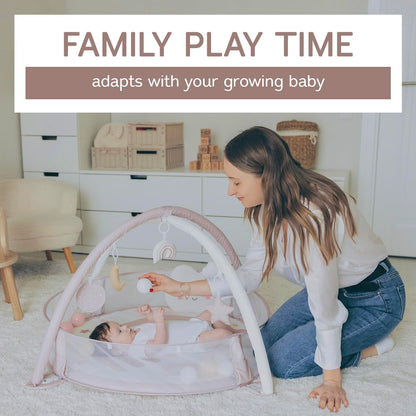 6-in-1 XL Play Mat & Play Gym, Baby Gym, Baby Activity Gym, Sensory Exploration and Motor Skill Development Toys (Blush)