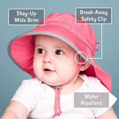 JAN & JUL Summer Adventure Wide Brim 50+ UPF Quick-Dry Sun-Hats for Kids