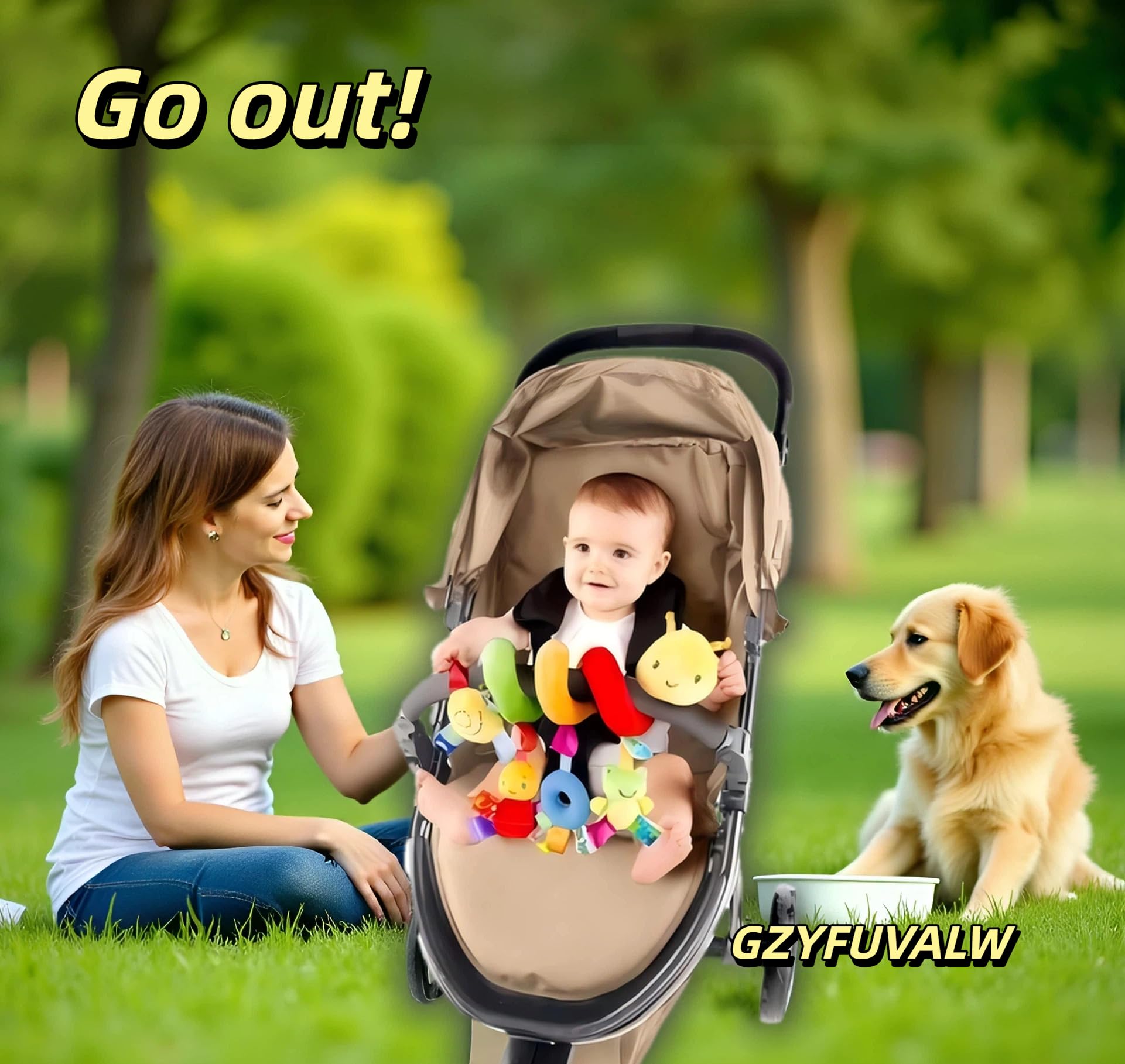 GZYFUVALW Car Seat & Stroller Toy_Infant Toys Baby Sensory Interaction Cartoon Toys with Ringing
