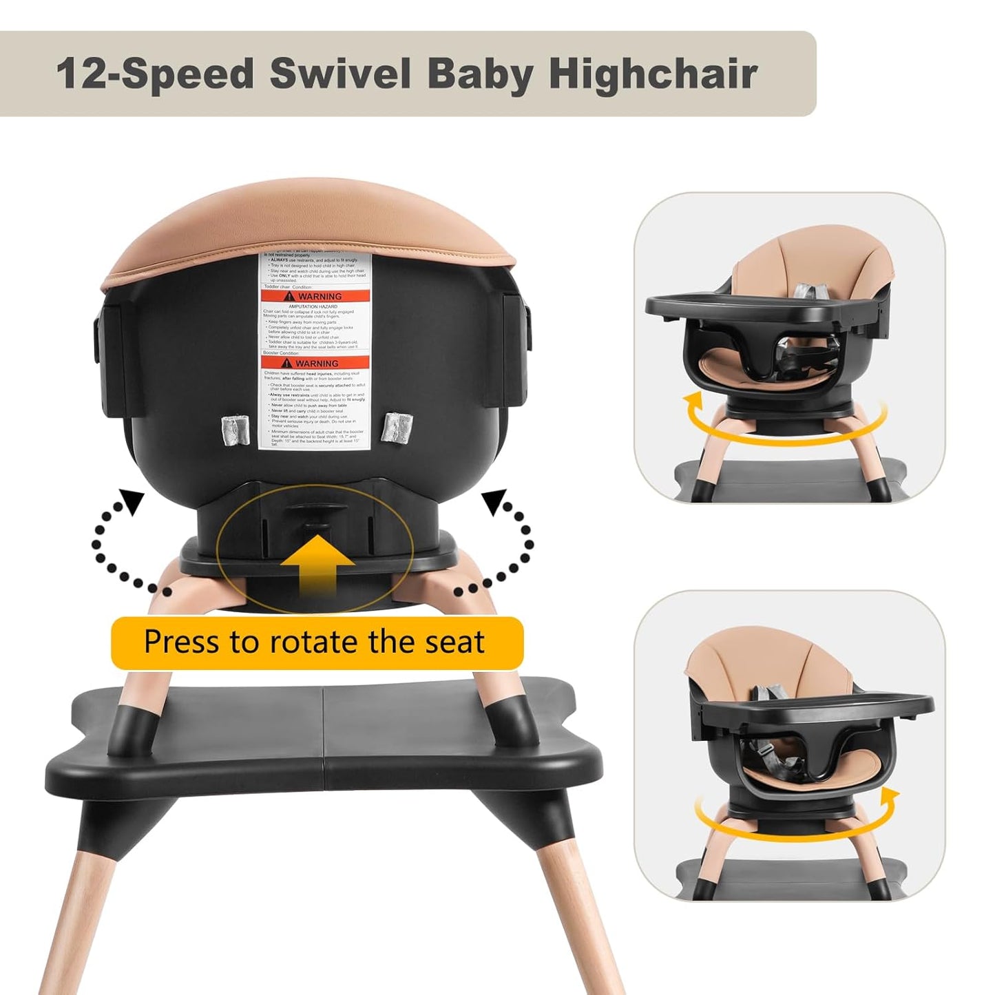 Baby High Chair, 7 in 1 Convertible High Chairs for Babies and Toddlers, Kids Learning Table