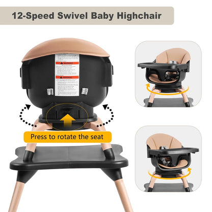 Baby High Chair, 7 in 1 Convertible High Chairs for Babies and Toddlers, Kids Learning Table