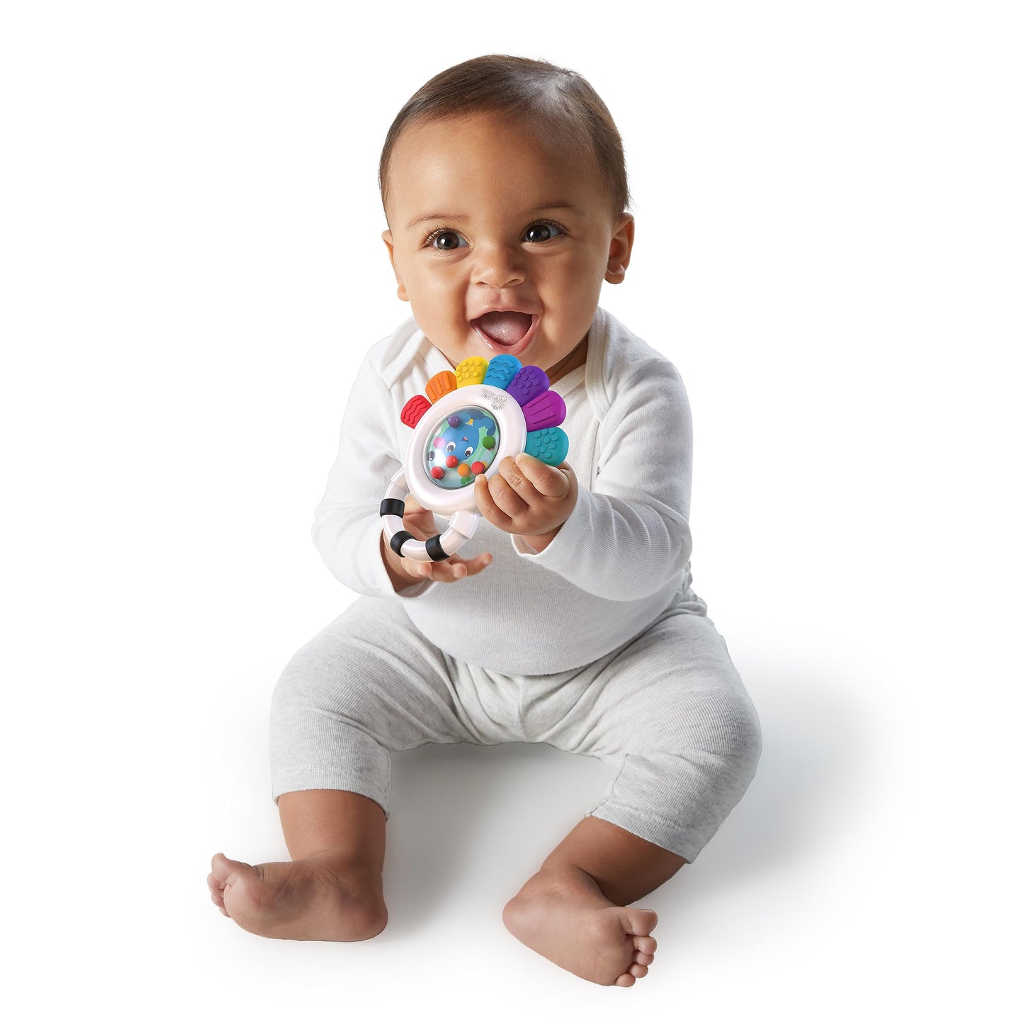 Baby Einstein Outstanding Opus The Octopus Sensory Rattle & Teether Multi-Use Toy, BPA Free &