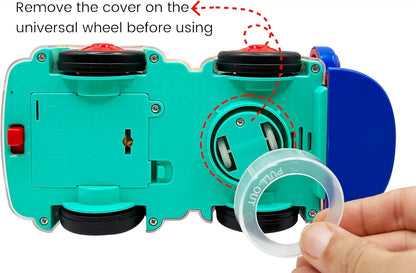 Transparent Sensory Train Toy - Fun and Interactive Toy for Kids - Music Train with LED Light up - Colorful Moving Gears -Tummy Time Crawling Baby Toys - Birthday Gift Idea for Boys & Girls