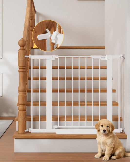 InnoTruth 27-36.6 in Wide Baby Gate for Stairs and Doorways, White
