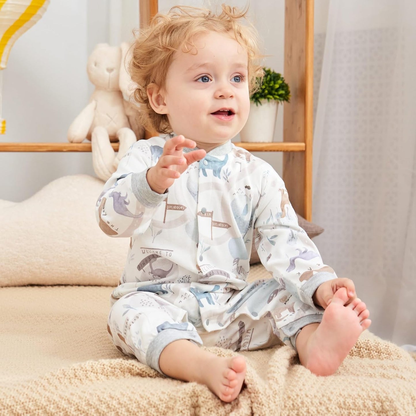 100% Organic Cotton Soft 3-24 Months Baby Romper Jumpsuits for Boys and Girls Unisex Long Sleeve