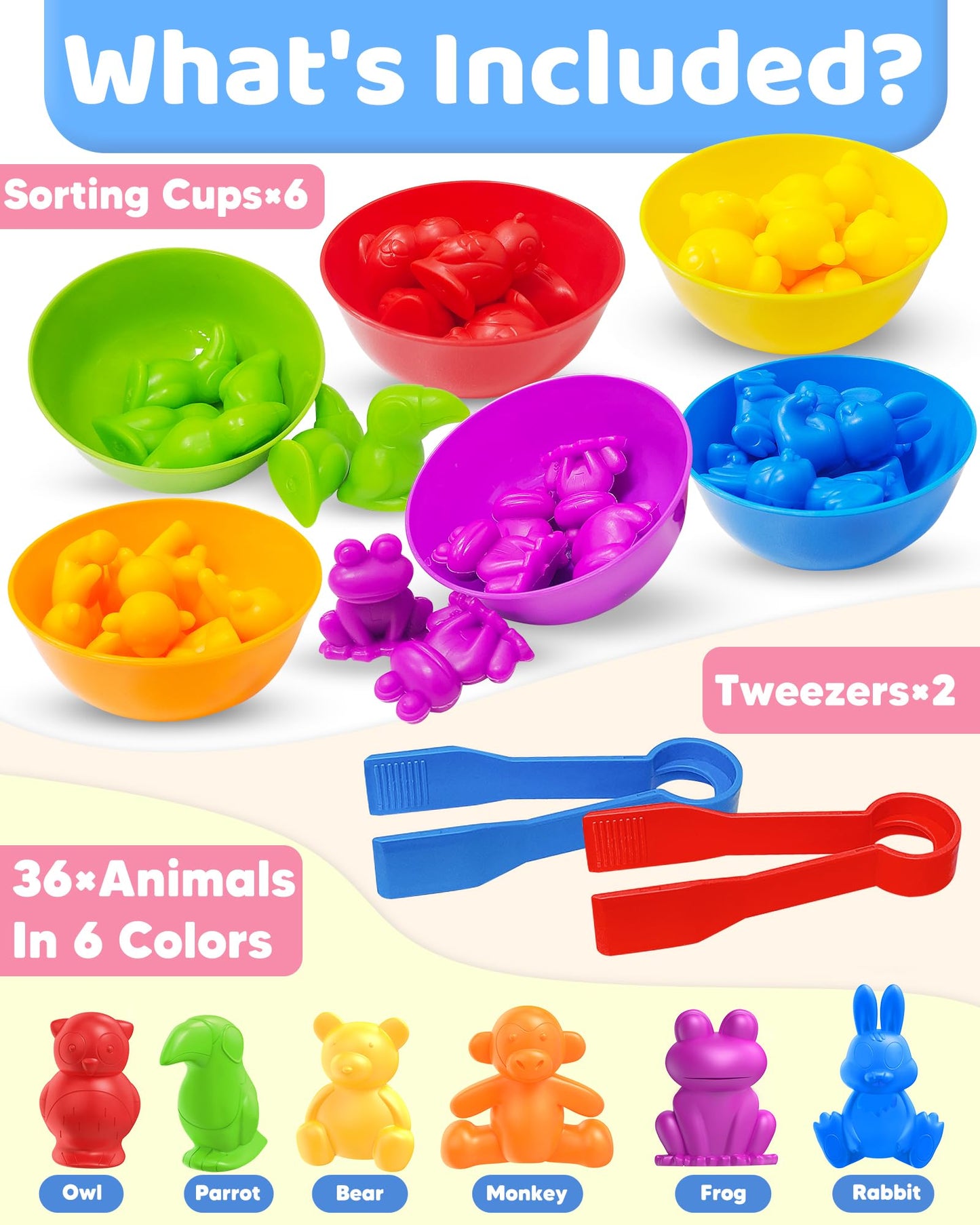 Counting Animals Montessori Toys for 3 4 5 Years Old, Learning Toys Gifts