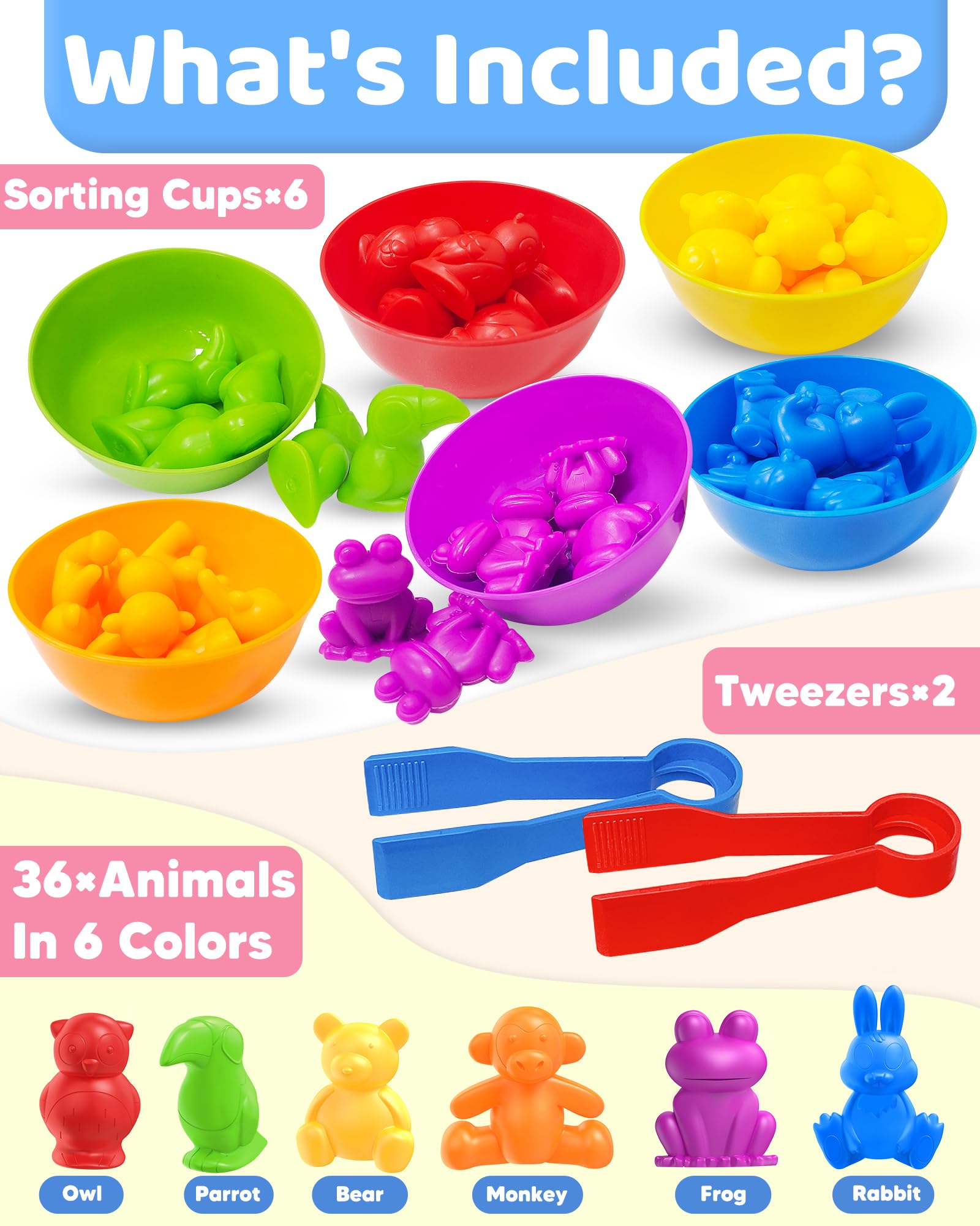 Counting Animals Montessori Toys for 3 4 5 Years Old, Learning Toys Gifts