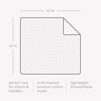 Little Unicorn Original Premium Cotton Quilt | Multi-Layered & Extra-Soft Muslin Fabric |for Babies