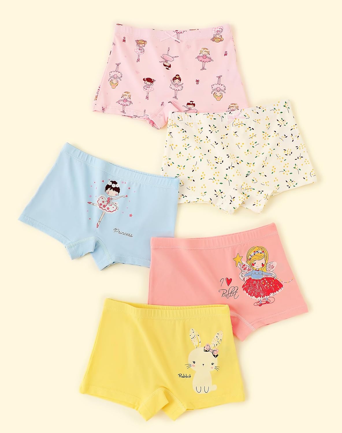 CHUNG Toddler Little Girls Kids Briefs Panties Soft Cotton Boyshort Underwear Pack Big Girl Daily Cute Pattern