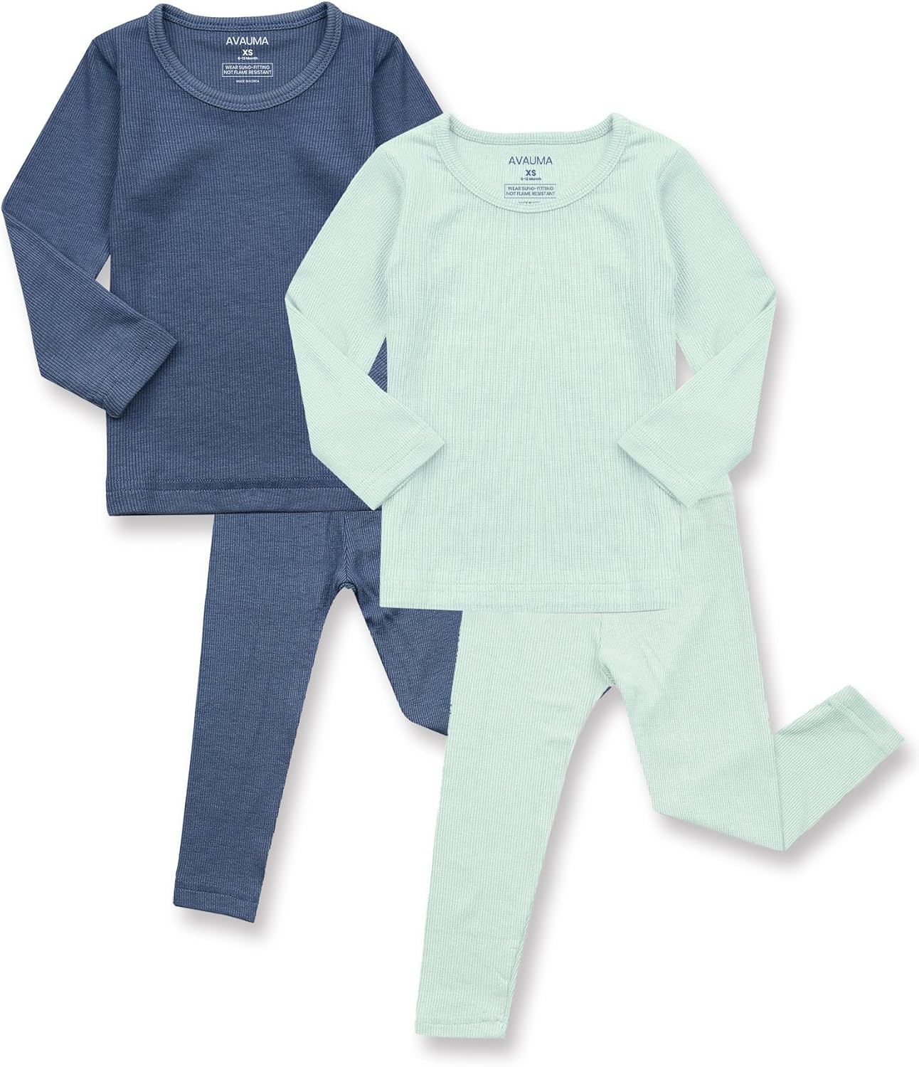 AVAUMA Baby Boys Girls Pajama Set Kids Toddler Snug fit Ribbed Sleepwear pjs for Daily Life Style