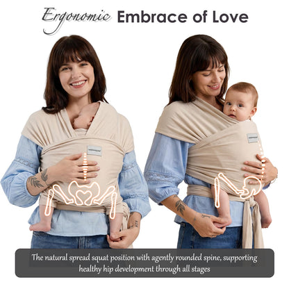 MISSWISDOM Baby Wraps Carrier, Baby Carrier Wrap Newborn Sling 7-35lbs, Baby Wearing Wrap Newborn
