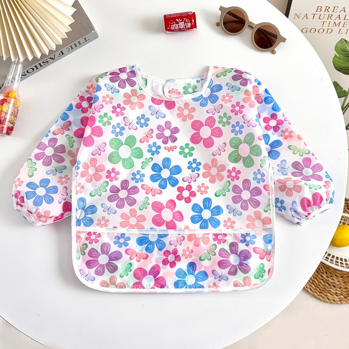 PandaEar 5 Pack Baby Long Sleeve Bibs| Waterproof Full Sleeve Bib for Baby Infant Toddler 6-36