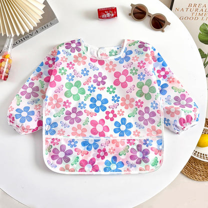 PandaEar 5 Pack Baby Long Sleeve Bibs| Waterproof Full Sleeve Bib for Baby Infant Toddler 6-36