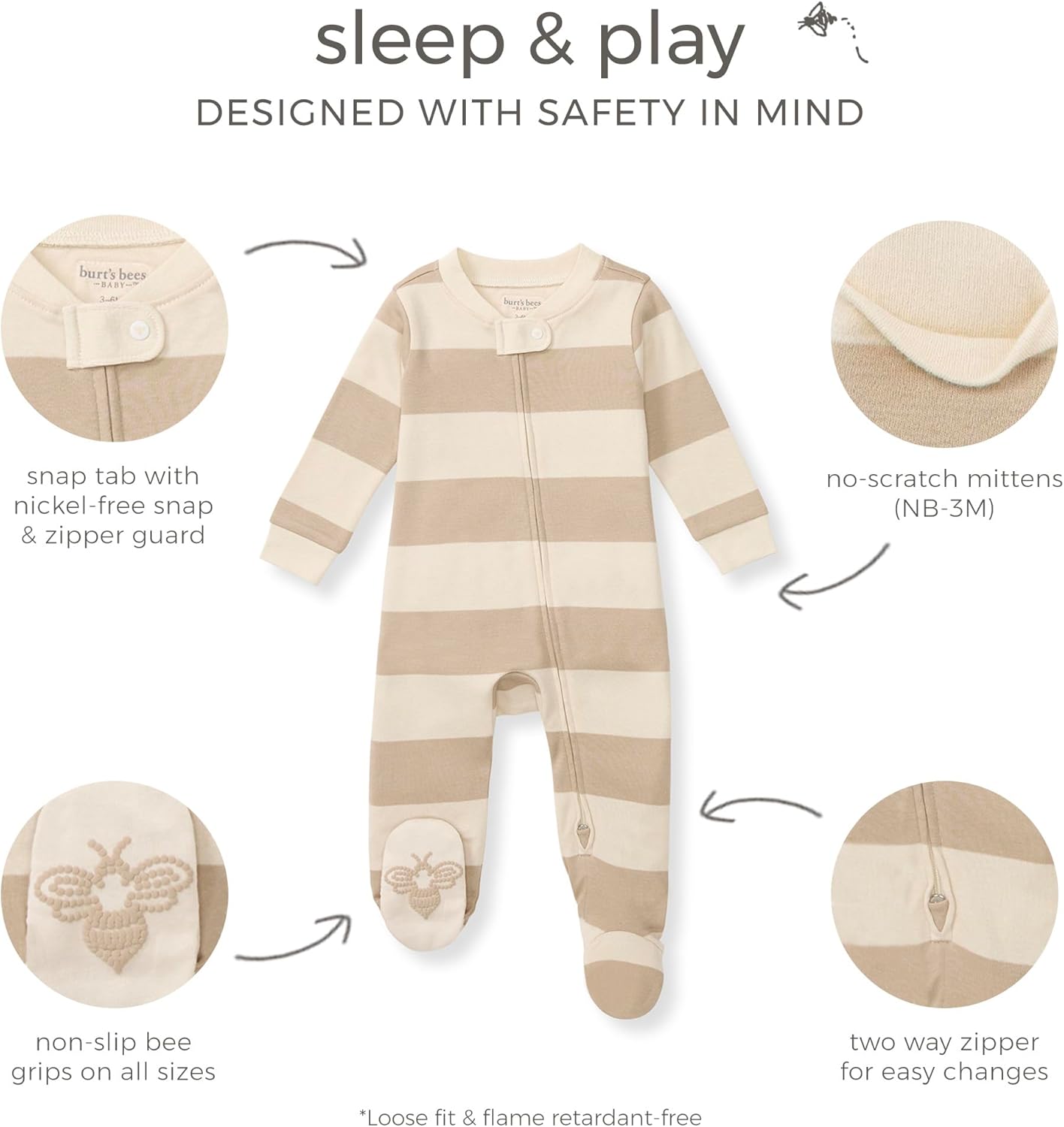 Burt's Bees Baby Baby Girl's Pajamas Sleep and Play