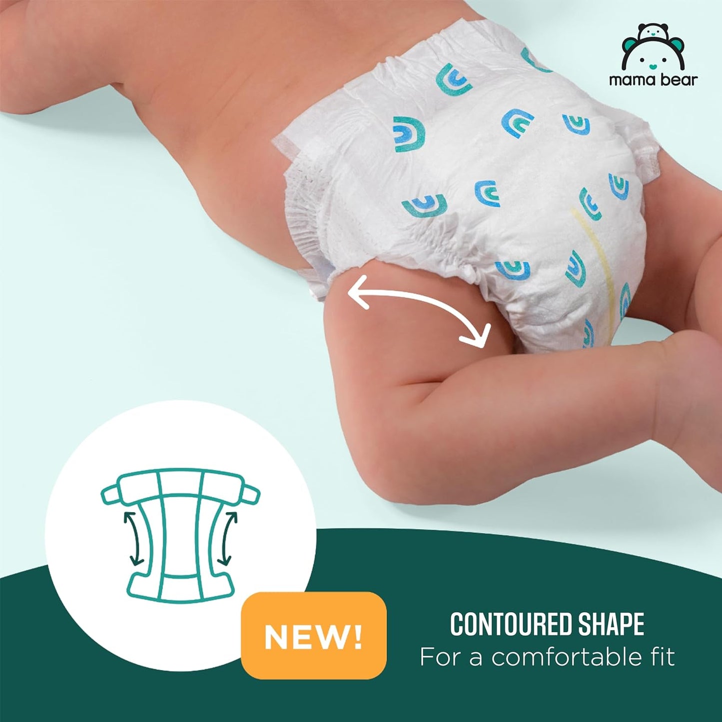 Amazon Brand - Mama Bear Gentle Touch Diapers, Size Newborn, 120 Count (4 packs of 30)