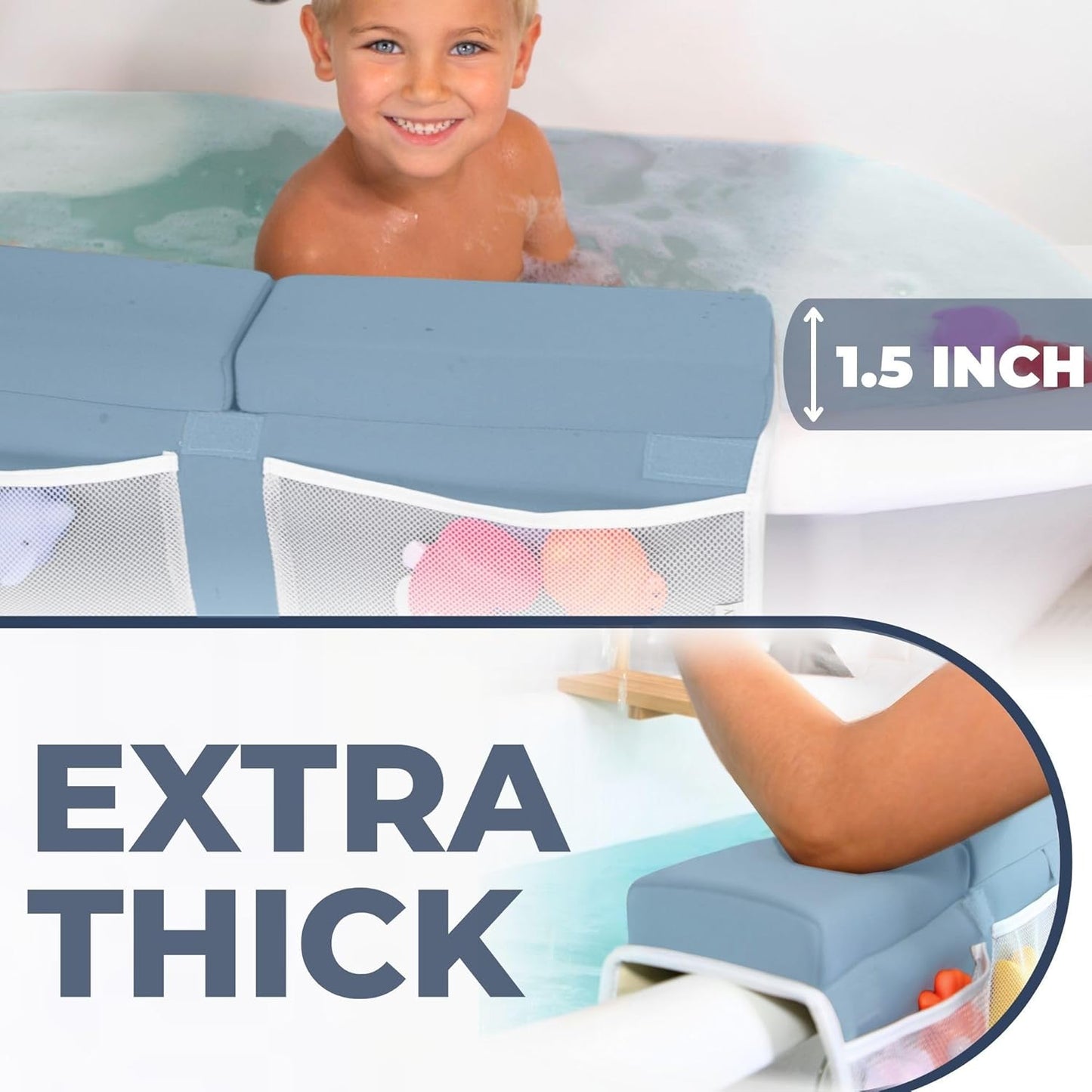 Comfortable Baby Bath Kneeler and Elbow Rest Pad Set – Thick Memory Foam Bath Kneeling Pad with