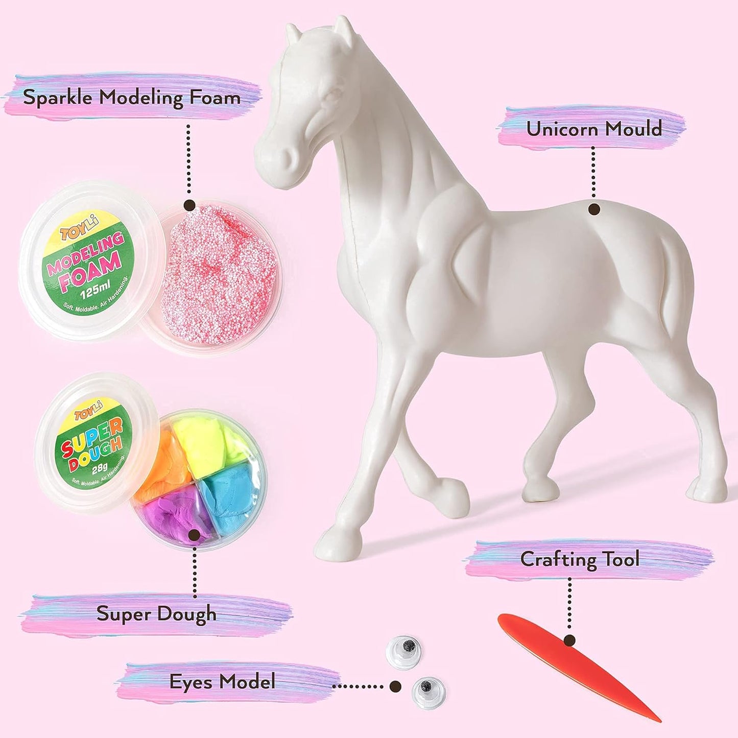 TOYLI Unicorn Modeling Art Kit - Unicorn Crafts for Kids 4-6