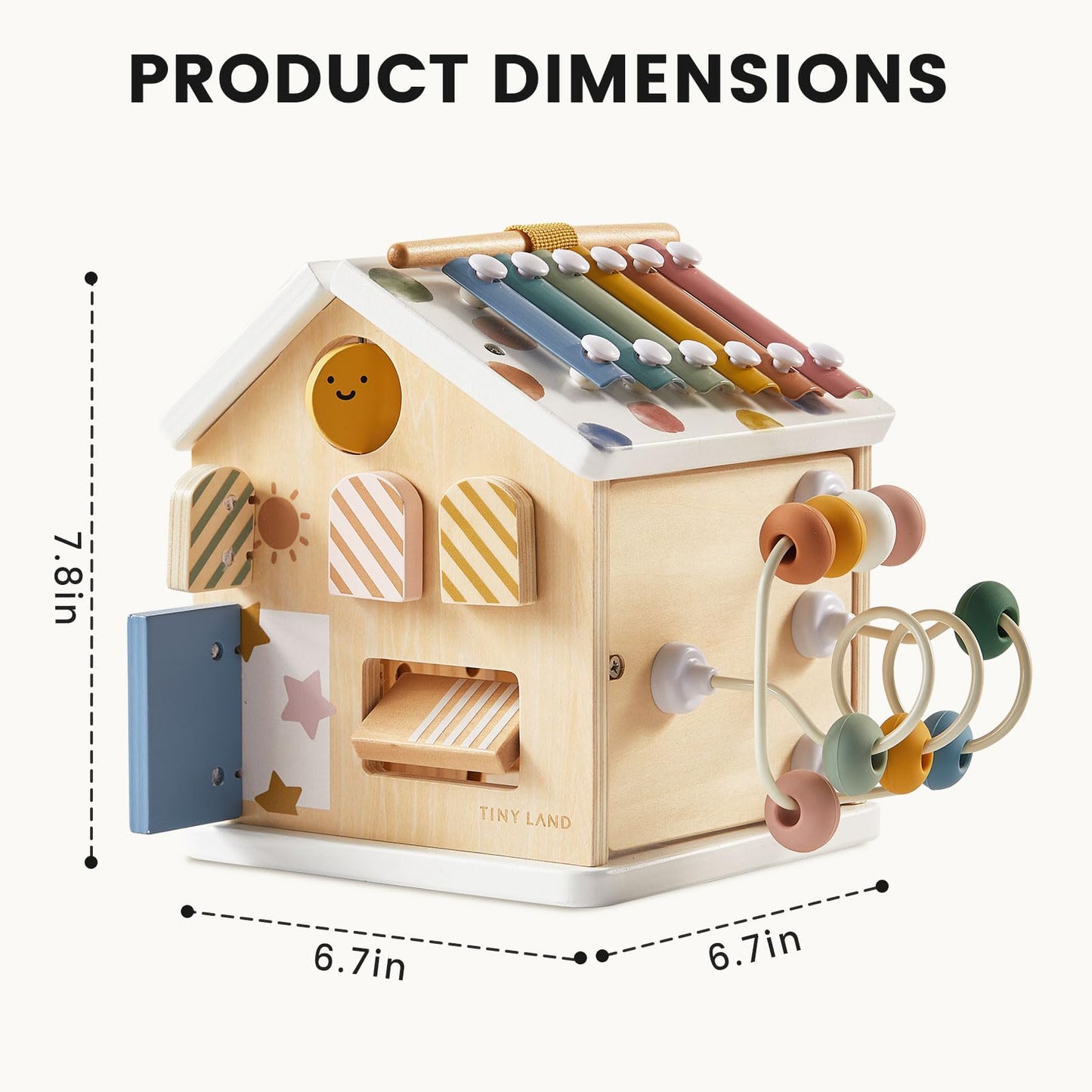 Tiny Land 9-in-1 Wooden Activity Cube, Educational Toy for Toddlers